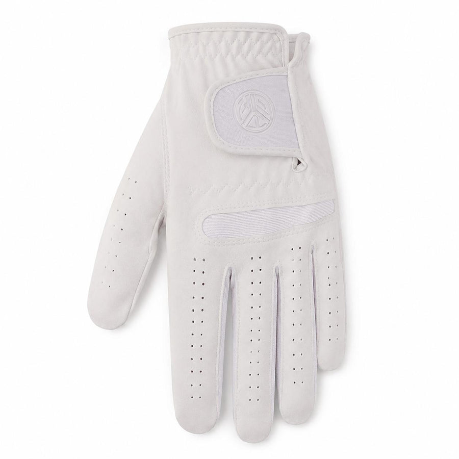 Lucky Men's White Left Hand Golf Glove for Right-Handed Golfers, Microfiber Practice Glove with Wrist Closure, Size 26 or 27, 1 Glove
