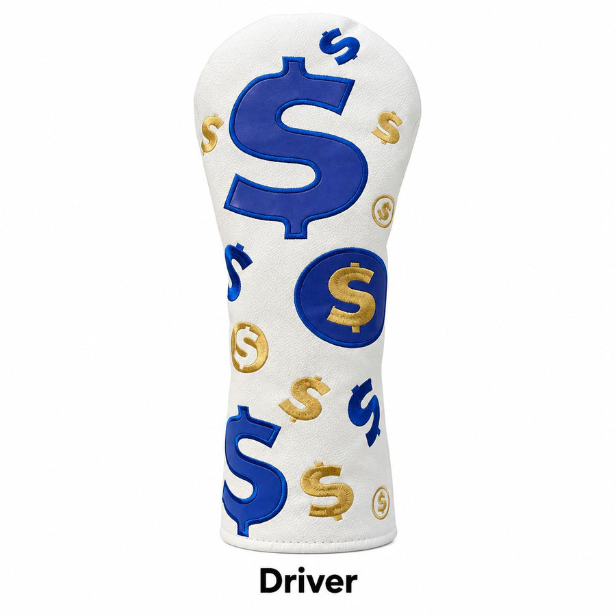 Dollar Sign Driver Golf Headcover, PU Leather Golf Club Head Cover, Protective Driver Cover with Soft Lining, Money Pattern Golf Accessories for Men Women