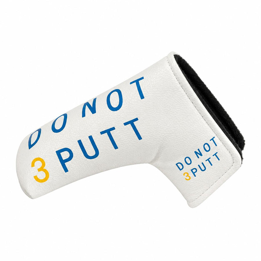 Lucky Birdie Putter Cover, White Blue Yellow Golf Putter Headcover with Hook-and-Loop Closure