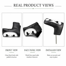 Lucky Birdie Golf Putter Cover, Black PU Synthetic Leather Golf Putter Headcover 1 Piece