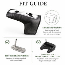 Lucky Birdie Golf Putter Cover, Black PU Synthetic Leather Golf Putter Headcover 1 Piece