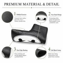 Lucky Birdie Golf Putter Cover, Black PU Synthetic Leather Golf Putter Headcover 1 Piece