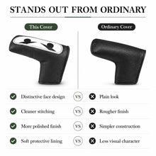 Lucky Birdie Golf Putter Cover, Black PU Synthetic Leather Golf Putter Headcover 1 Piece