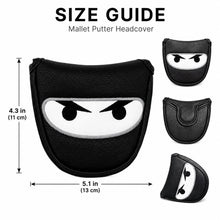 Lucky Birdie Ninja Eyes Golf Putter Cover, Graphic Golf Putter Headcover, Cool Novelty Golf Club Cover