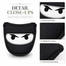 Lucky Birdie Ninja Eyes Golf Putter Cover, Graphic Golf Putter Headcover, Cool Novelty Golf Club Cover