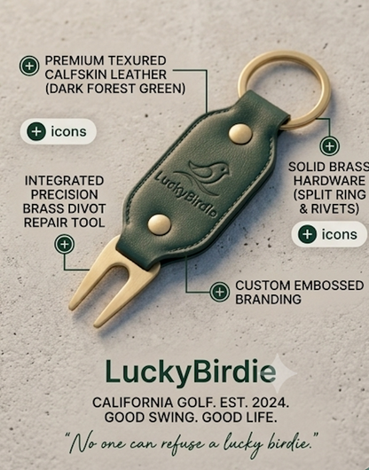 LuckyBirdie Premium Leather Divot Tool
