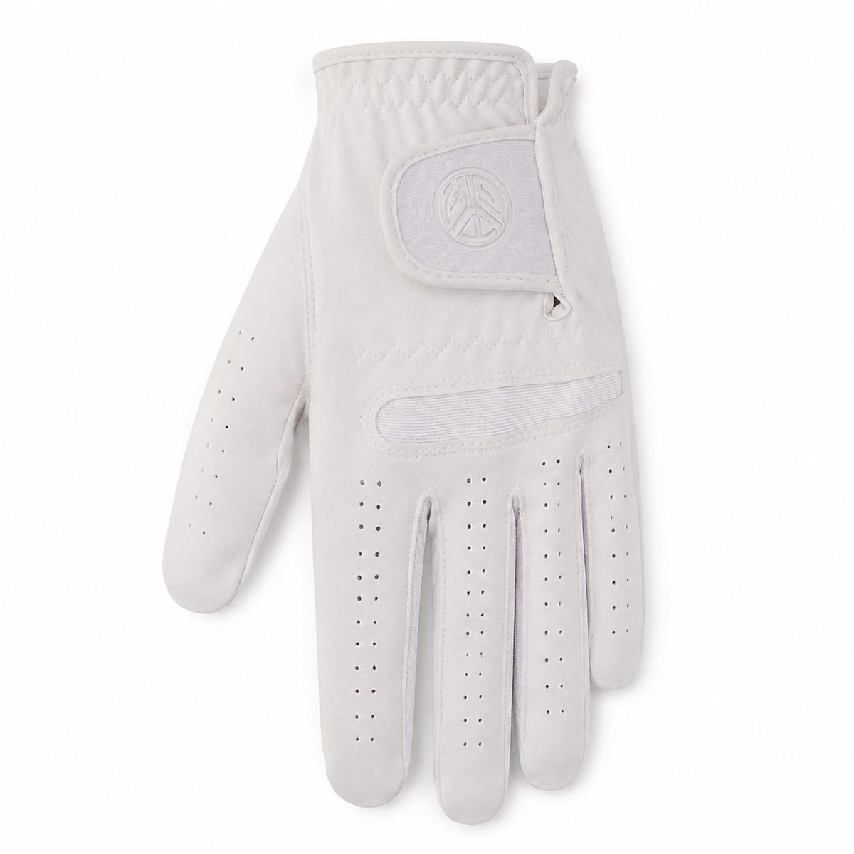 Lucky Men's White Left Hand Golf Glove for Right-Handed Golfers, Microfiber Practice Glove with Wrist Closure, Size 26 or 27, 1 Glove