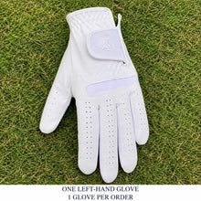 Lucky Men's White Left Hand Golf Glove for Right-Handed Golfers, Microfiber Practice Glove with Wrist Closure, Size 26 or 27, 1 Glove