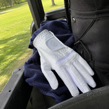 Lucky Men's White Left Hand Golf Glove for Right-Handed Golfers, Microfiber Practice Glove with Wrist Closure, Size 26 or 27, 1 Glove