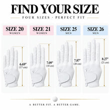 Lucky Birdie White Left-Hand Golf Glove for Men and Women, Synthetic Suede-Style PU, Breathable Perforated Fingers, Adjustable Wrist