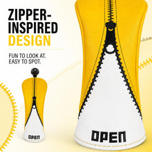 Lucky Birdie Golf Club Head Covers Set - Zipper-Style Yellow & White Covers for Driver, Fairway Wood, Hybrid - 3-Piece Set & Single Options