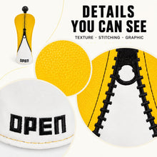 Lucky Birdie Golf Club Head Covers Set - Zipper-Style Yellow & White Covers for Driver, Fairway Wood, Hybrid - 3-Piece Set & Single Options