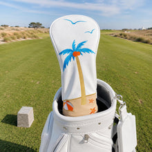 Lucky Birdie White Tropical Palm Tree Golf Headcover for Driver, Fairway Wood or Hybrid / UT, Embroidered Beach Design, Single Selected Option