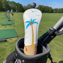 Lucky Birdie White Tropical Palm Tree Golf Headcover for Driver, Fairway Wood or Hybrid / UT, Embroidered Beach Design, Single Selected Option