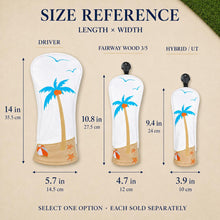 Lucky Birdie White Tropical Palm Tree Golf Headcover for Driver, Fairway Wood or Hybrid / UT, Embroidered Beach Design, Single Selected Option