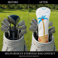Lucky Birdie White Tropical Palm Tree Golf Headcover for Driver, Fairway Wood or Hybrid / UT, Embroidered Beach Design, Single Selected Option