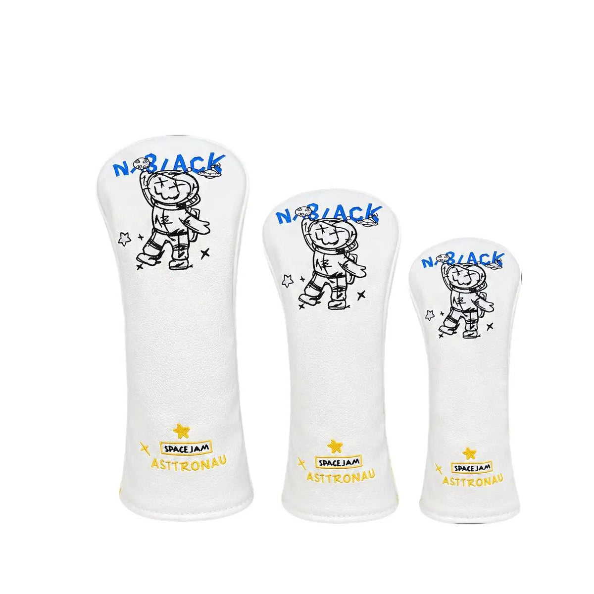 Lucky Birdie Golf Headcover, Driver Fairway Wood Hybrid / UT Golf Club Head Covers, White Embroidered Golf Accessories