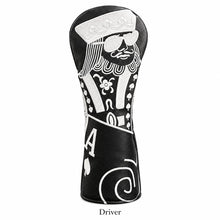 Black & White Playing Card Golf Driver Headcover, Golf Club Head Cover, Protective Driver Cover for Men Women, Funny Poker Design Golf Accessories