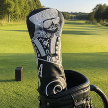 Black & White Playing Card Golf Driver Headcover, Golf Club Head Cover, Protective Driver Cover for Men Women, Funny Poker Design Golf Accessories