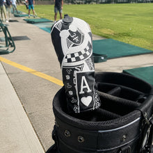 Black & White Playing Card Golf Driver Headcover, Golf Club Head Cover, Protective Driver Cover for Men Women, Funny Poker Design Golf Accessories