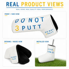 Lucky Birdie Putter Cover, White Blue Yellow Golf Putter Headcover with Hook-and-Loop Closure