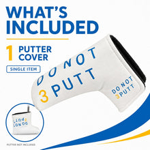Lucky Birdie Putter Cover, White Blue Yellow Golf Putter Headcover with Hook-and-Loop Closure