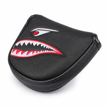 Lucky Birdie Putter Cover, Black Funny Shark Golf Putter Headcover with Red Eyes, PU Leather Golf Club Cover