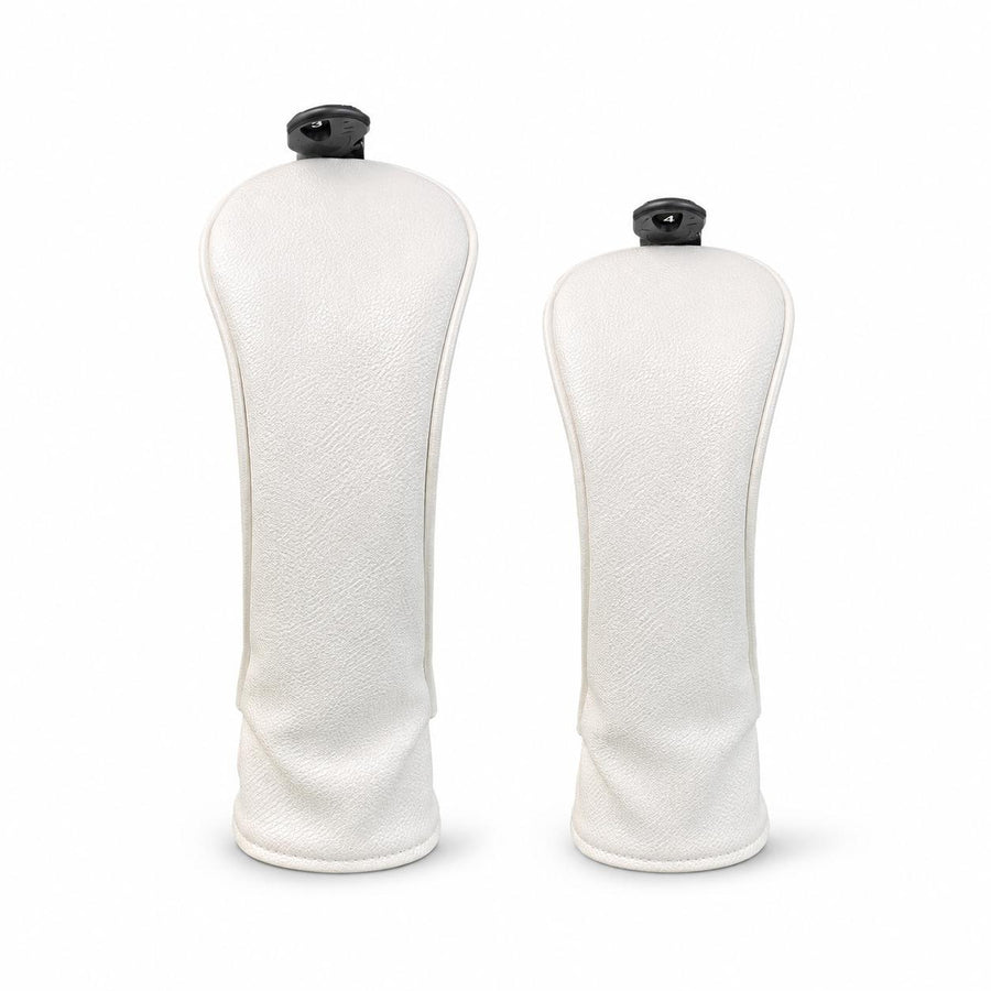 Lucky Golf Headcover for Fairway Wood Hybrid UT, White Textured Golf Club Head Cover with Club Identifier Tag, Single Cover Options