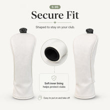 Lucky Golf Headcover for Fairway Wood Hybrid UT, White Textured Golf Club Head Cover with Club Identifier Tag, Single Cover Options