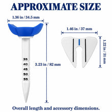 Lucky Birdie 4 Pack Adjustable Height Golf Tees with Alignment Guide, 35-55mm Reusable Plastic Limit Tees with Wide Ball Cup, Consistent Tee Height Set for Driving Range Practice