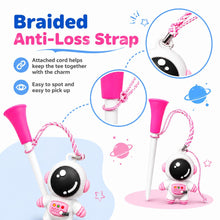 Astronaut Golf Tee with Braided Retrieval Cord, 83mm / 3.27in Wide Cup Practice Tee with Cartoon Charm, Blue or Pink Single Selected Option