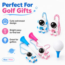 Astronaut Golf Tee with Braided Retrieval Cord, 83mm / 3.27in Wide Cup Practice Tee with Cartoon Charm, Blue or Pink Single Selected Option